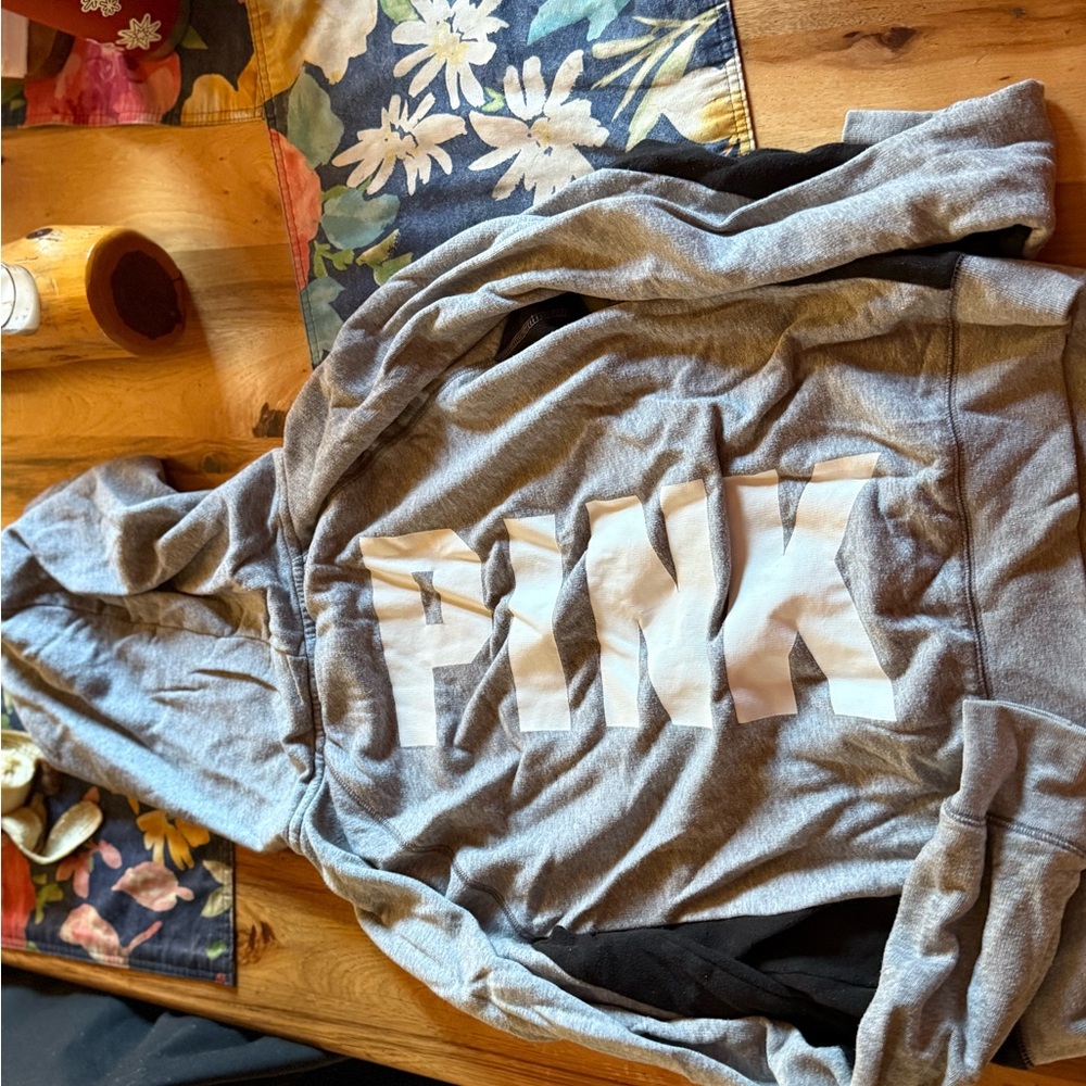 Victoria's Secret Gray Hoodie with White Logo